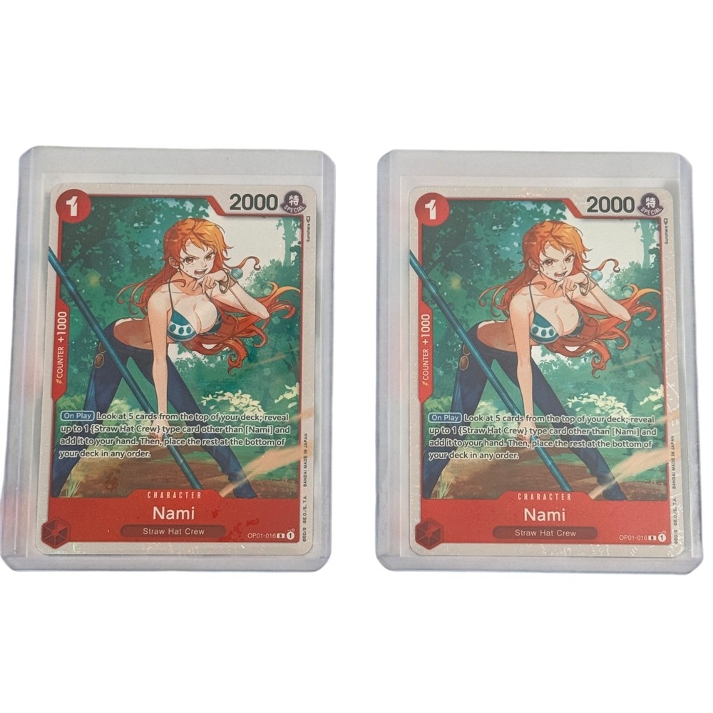 Bandai One Piece TCG Nami OP01-016 R Parallel Rare Special Card Romance Dawn Red
